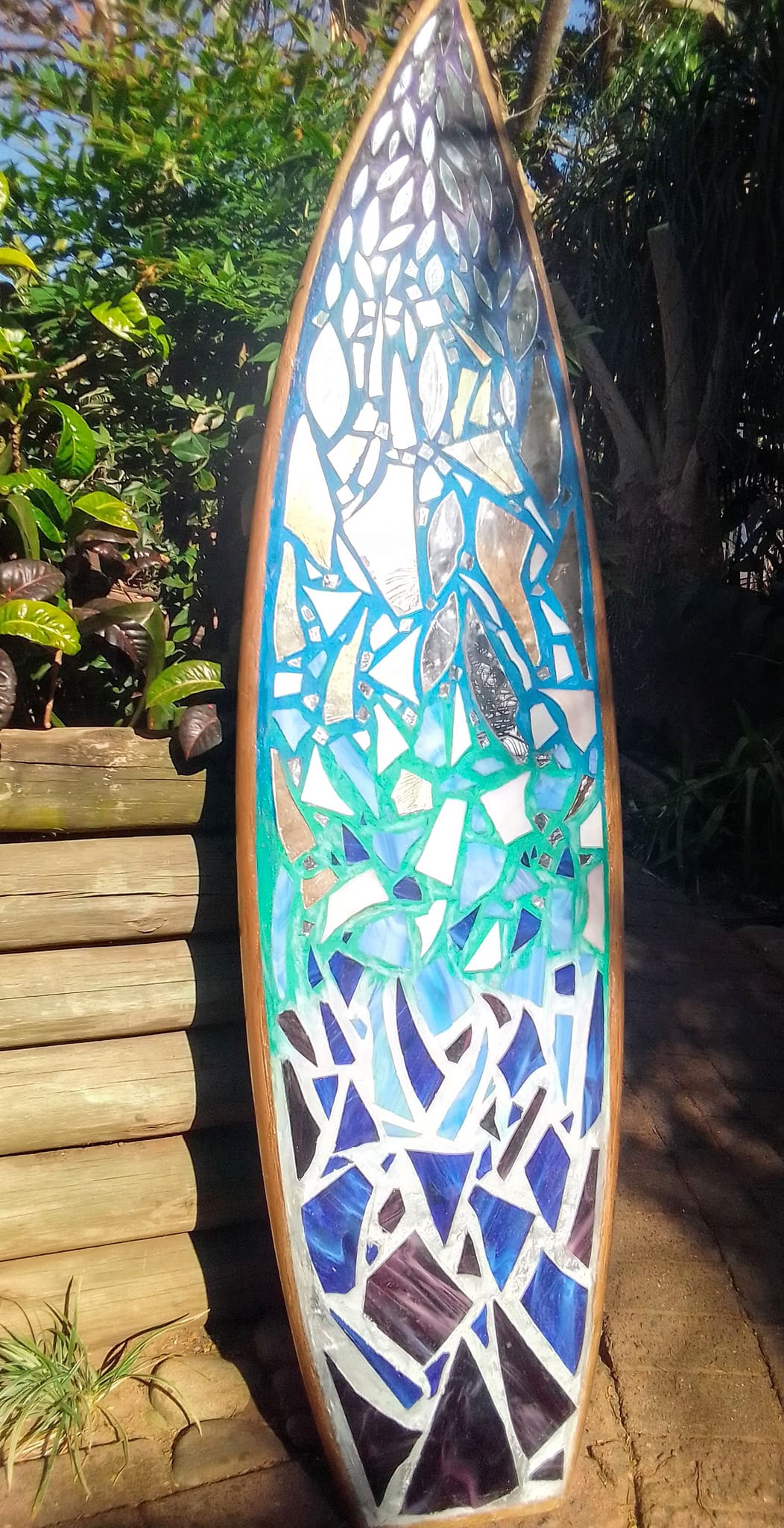 Custom Mosaic Surfboard Decor